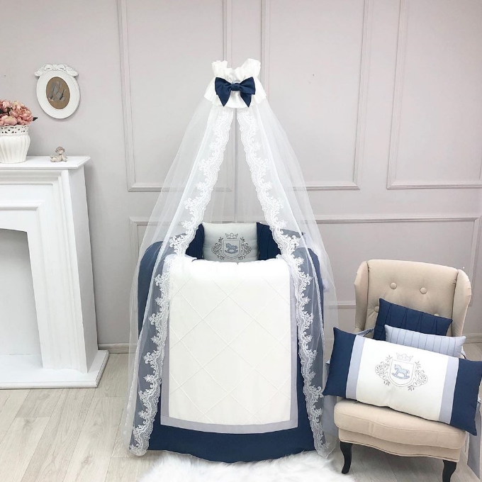 Lenjerie Patut Copii Bebe 9 piese Royal albastra